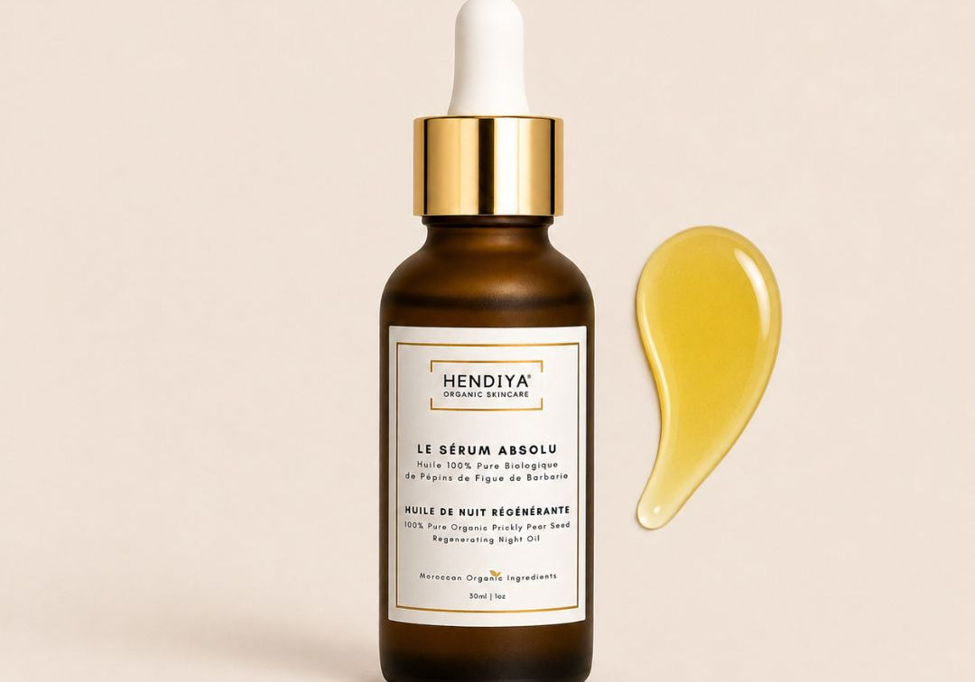 Flacon Le Sérum Absolu, huile de pépins de figue de barbarie bio Hendiya, à intégrer dans sa routine skincare