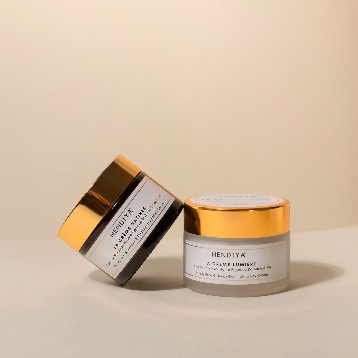 Duo of Hendiya® organic day and night cream: La Crème Lumière and La Crème Satinée