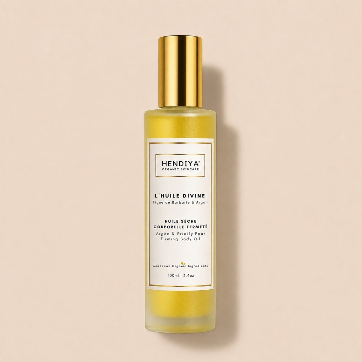 L'Huile Divine bottle Hendiya®, organic dry body oil with prickly pear and argan
