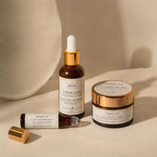 Hendiya® evening ritual: Le Sérum Absolu prickly pear seed oil, La Crème Satinée and Le Soin Régénérescence eye contour care