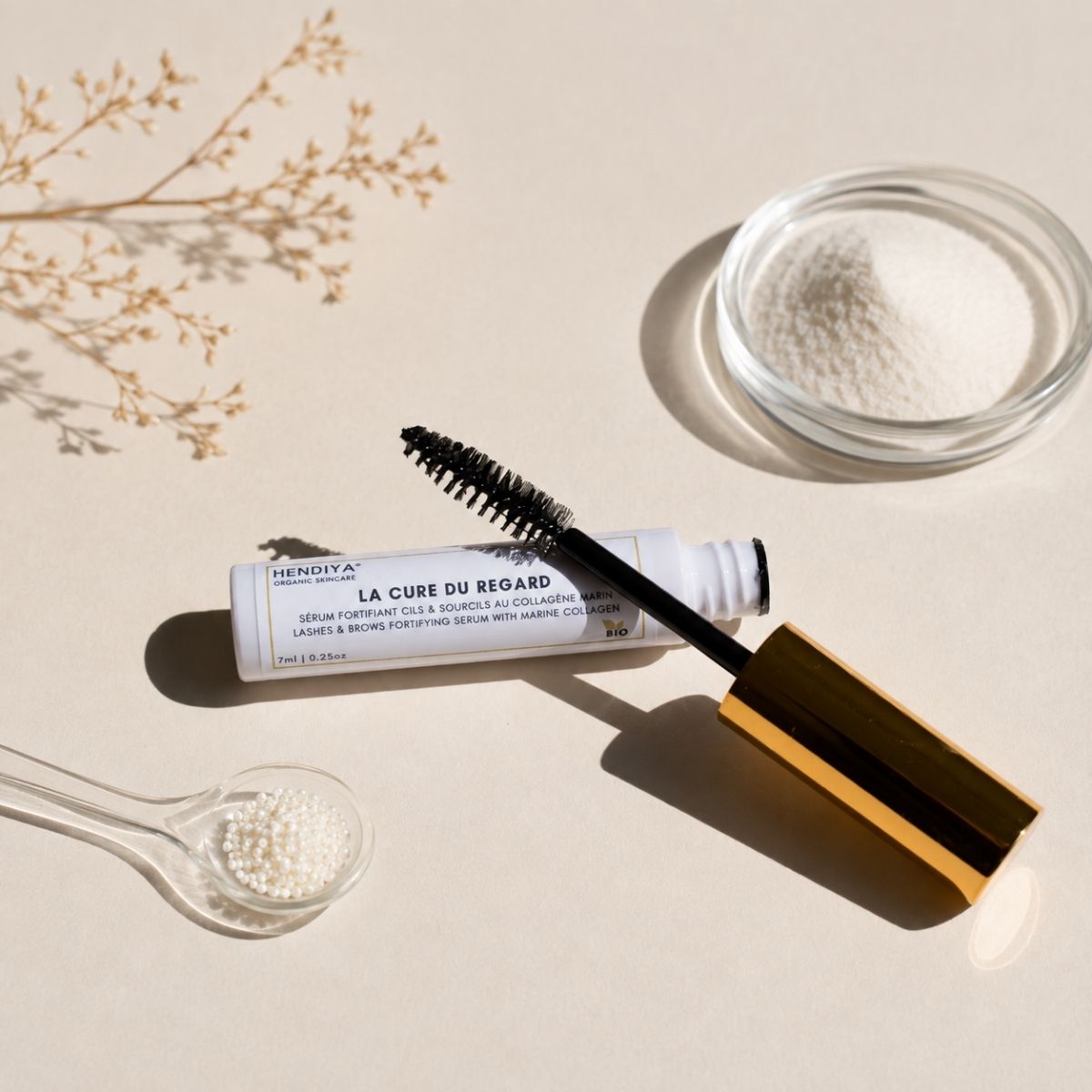 La Cure du Regard by Hendiya styled with natural ingredients, organic lash and brow care